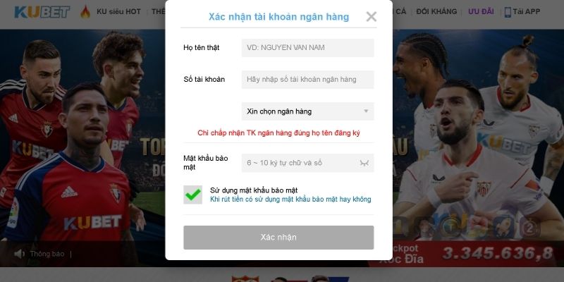 Cung cấp thông tin rút tiền Kubet77